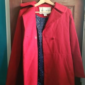 Cherry Red Winter Coat, Size S